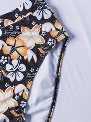 Floral Print Plus Size Tankini Set Women's 2 Piece Swimsuit