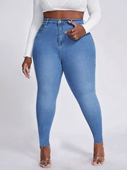  Button Up High Waist Skinny Jeans