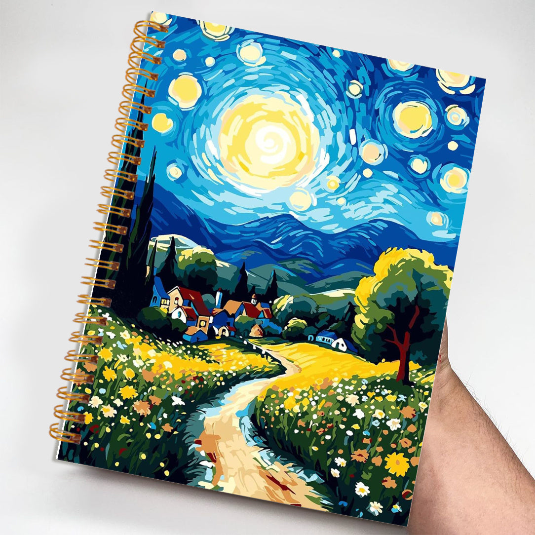 Rustic Sky & Grassland Scenery Notebook 13x21cm 50 Pages