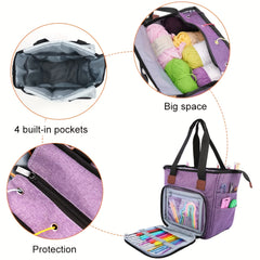 DIY Yarn Bag Knitting Organizer Tote Bag with Portable Storage