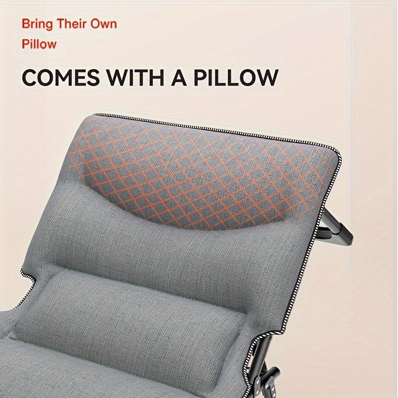 Outdoor Folding Bed Single Bed Adjustable Lounger for Office Nap