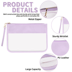 Clear PVC Flat Pouch PU Travel Makeup Bag