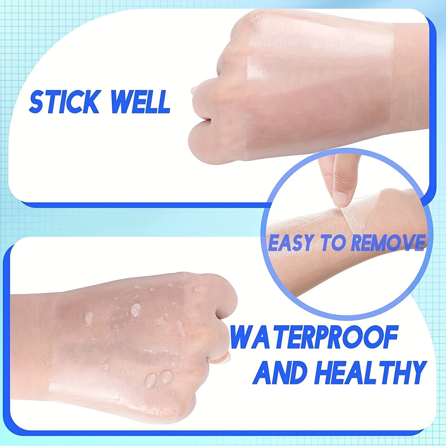 50 Clear Waterproof Adhesive Bandage for Tattoos, Keeps Tattoos Dry