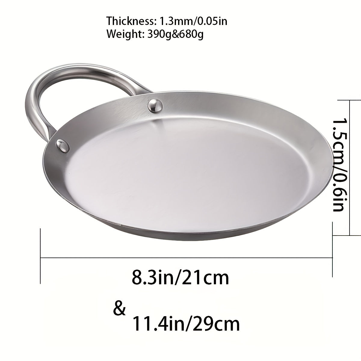 Round 430 Stainless Steel Baking Pan Induction Heatable