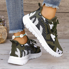 Women's Camo Print Breathable Running Shoes Soft Comfortable Outdoor Sneakers