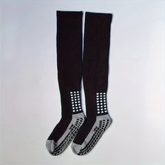Men's Thick Padded Non-Slip Football Crew Socks with Gripper