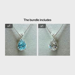 925 Silver Teardrop Gemstone Zircon Pendant Necklace