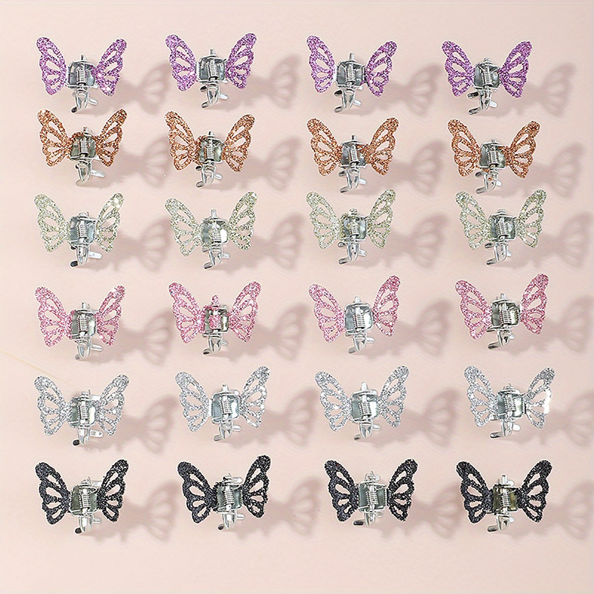 Rhinestone Butterfly Mini Hair Claw for Women Girls Sweet Hair Accessories