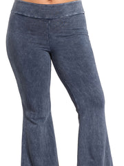  Denim Print Flared Leg Trousers for Women