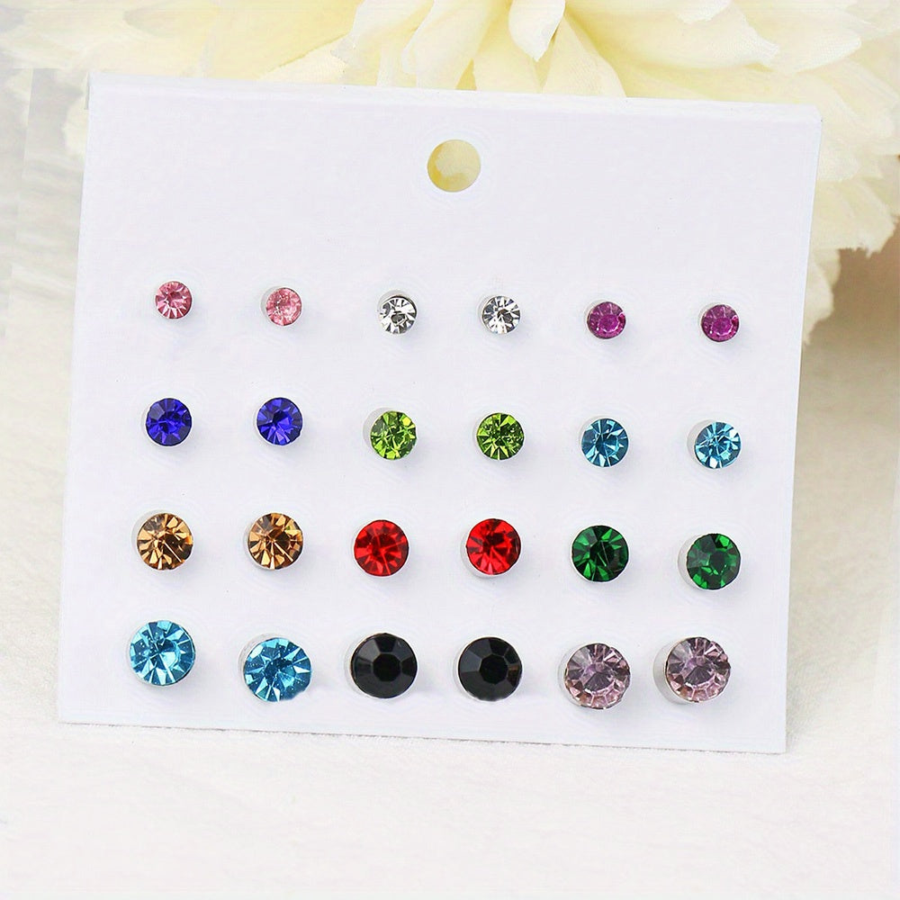 Heart Shaped Stud Earrings Set Multicolor Women Girls