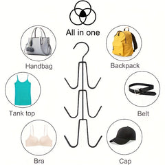Metal Handbag Storage Rack Wallet Hook Belt & Tie Scarf Hanger
