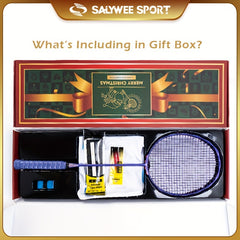 2pcs Carbon Fiber Badminton Rackets Gift Set
