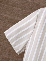 2pcs Boys Casual Stripe Shirt & Shorts Set Summer Kids Clothing