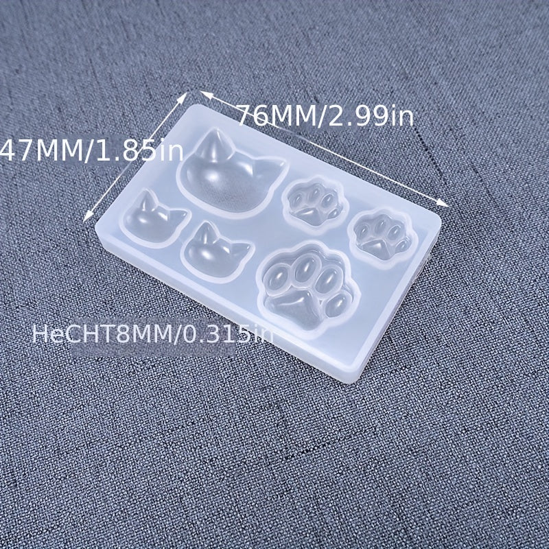 DIY Silicone Mold Cute Cat Bear Palm Epoxy Resin Mold