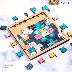 Difficult Cartoon Cats Jigsaw Puzzle Pegged Puzzles for Christmas