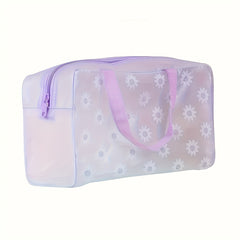 Floral Translucent Toiletry Bag Travel Storage