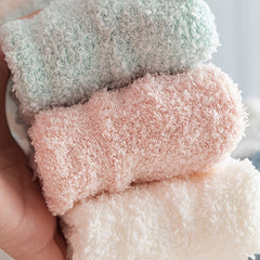 5 Pairs Fuzzy Mid Tube Socks Warm & Cozy Women's Stockings