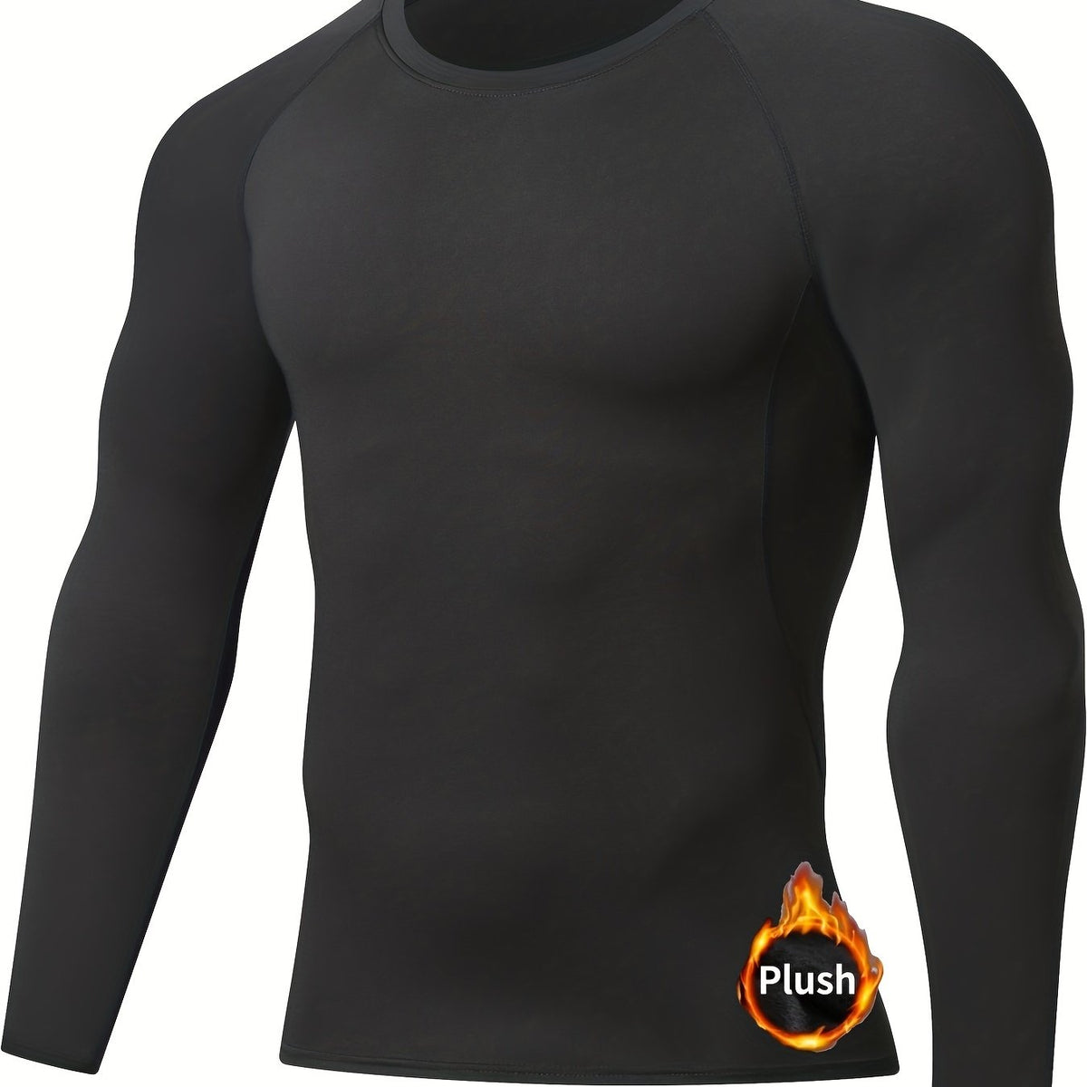 Men's Solid Fleece Sports Top for Fall Winter