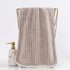 1pc Striped Pattern Hand Towel Coral Fleece Soft Absorbent Towel