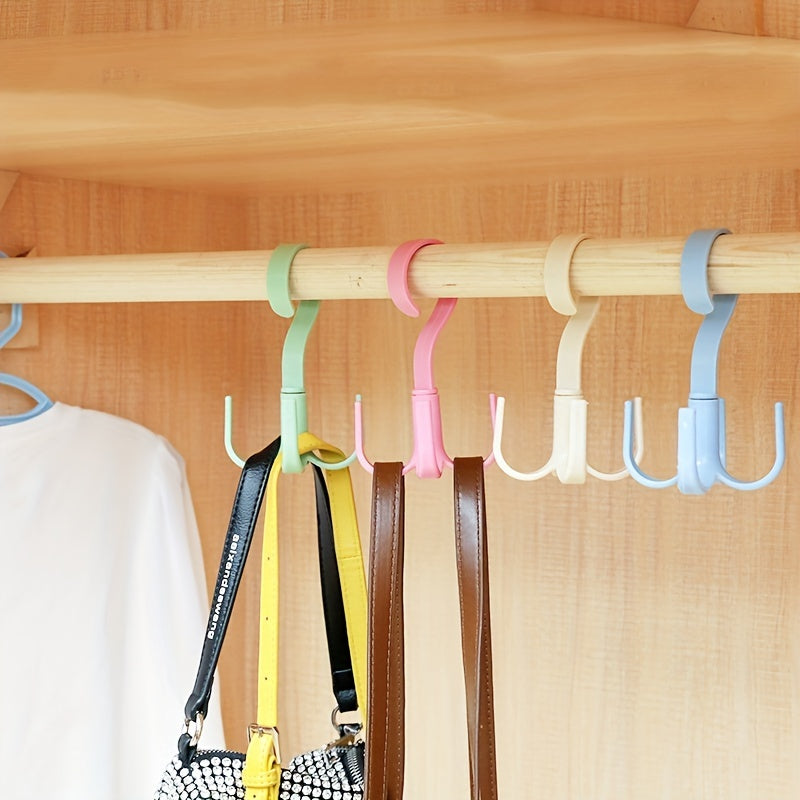 Rotating Hook Four Claw Plastic Wardrobe Bag Hook