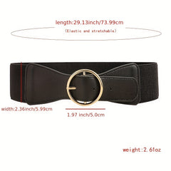 Solid Bowknot PU Leather Elastic Waistband Vintage Coat Girdle For Women