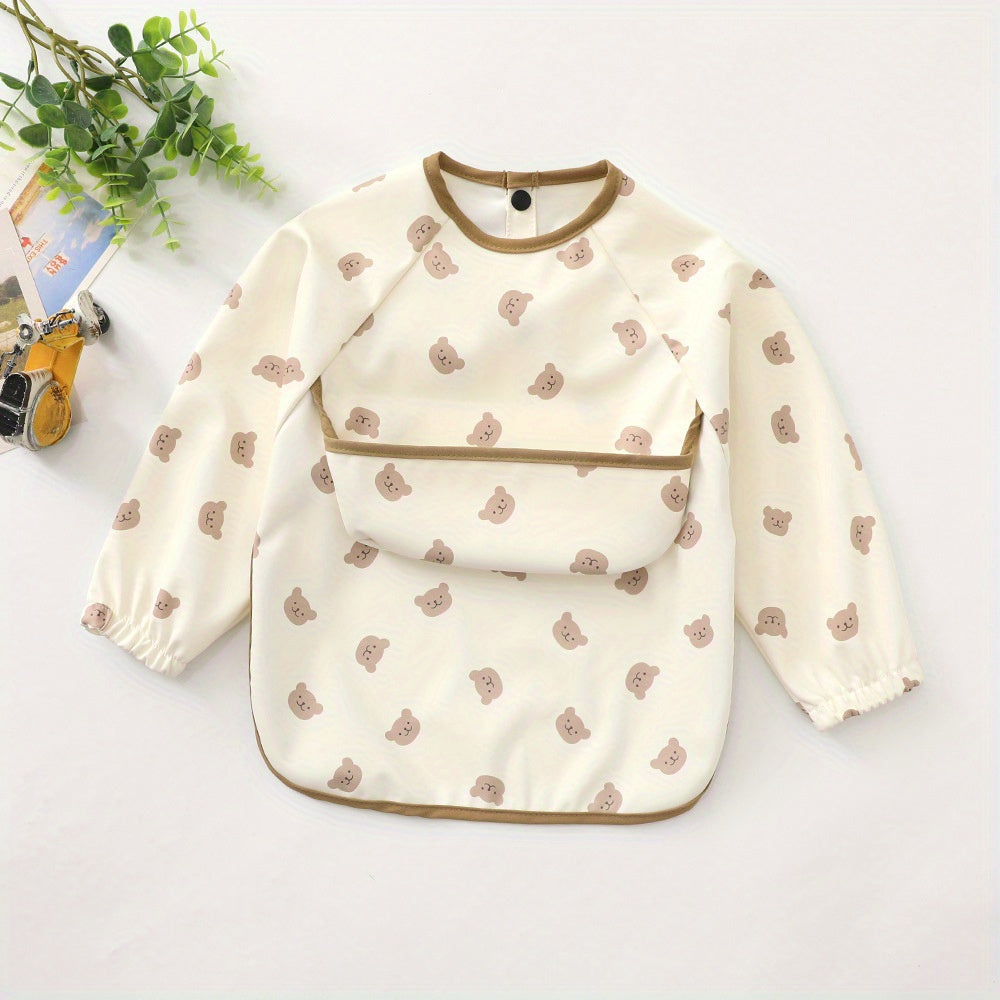 Waterproof Baby Long Sleeve Bib with Pocket