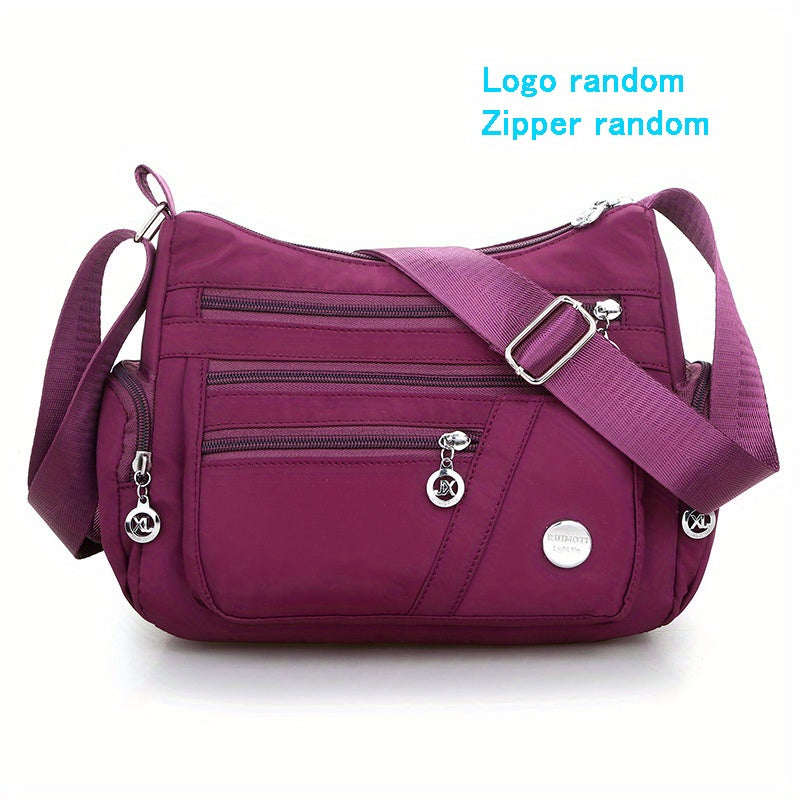 Large Capacity Zipper Shoulder Bag Waterproof Solid Casual Crossbody Bag