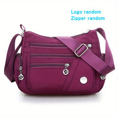 Large Capacity Zipper Shoulder Bag Waterproof Solid Casual Crossbody Bag