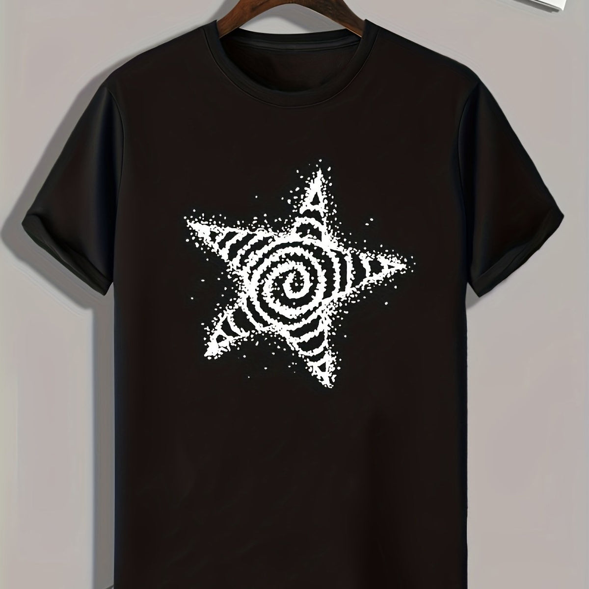 Star Pattern Print Men's Comfy Sports T shirt Graphic Tee Men's Summer