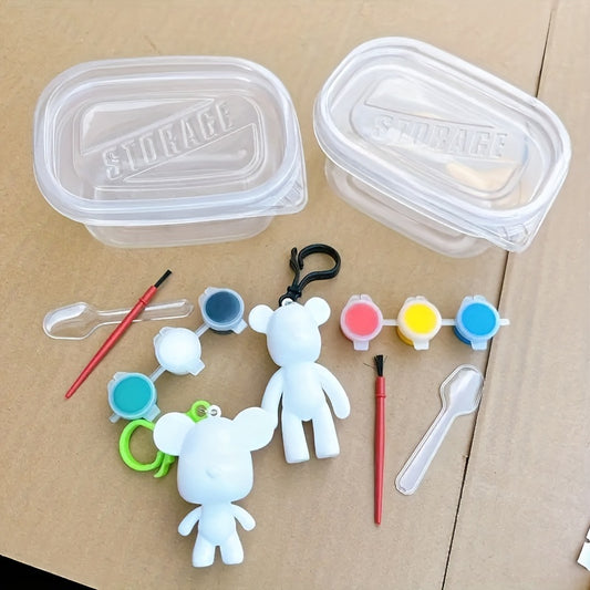 2pcs Fluid Bear DIY Key Chain Graffiti Material Kit