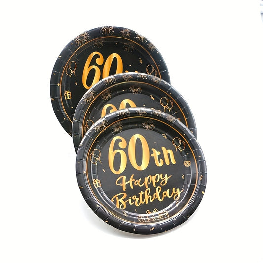 Golden Birthday Theme Party 10 Pcs Paper Dessert Plates Cheers To Tableware