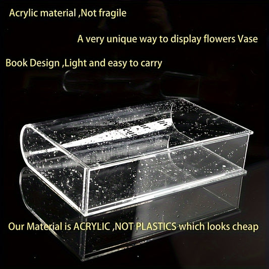 Acrylic Book Vase for Flowers - Artistic and Cultural Decor