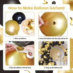 137pcs Golden Balloons Garland Arch Kit for Party Decorations