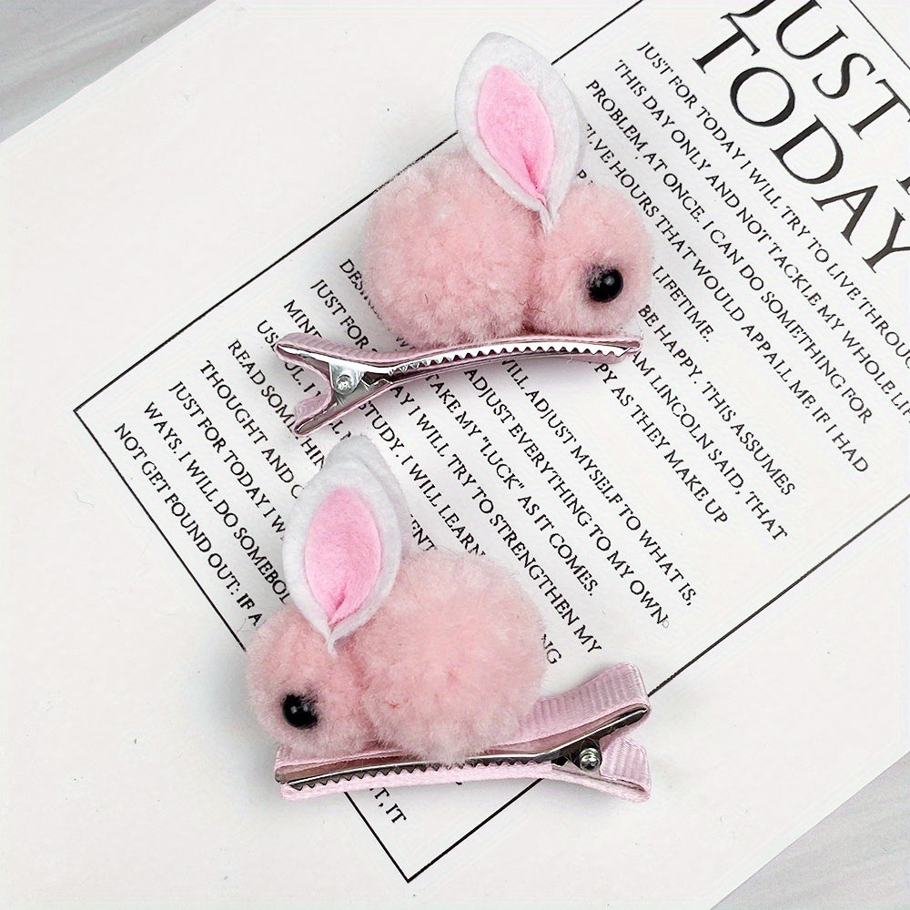 Plush Rabbit Hair Clip Duckbill Non Slip Hair Decoration