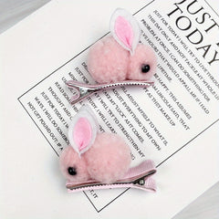 Plush Rabbit Hair Clip Duckbill Non Slip Hair Decoration