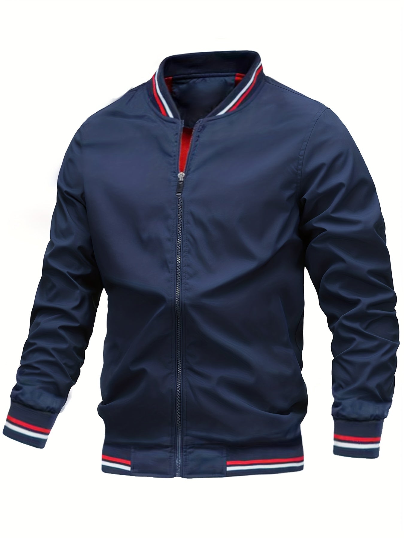 Men's Zipper Baseball Jacket for Spring/Autumn
