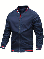 Men's Zipper Baseball Jacket for Spring/Autumn