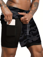 Men's 2 In 1 Lightweight Cotton Training Shorts