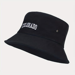 Letter Embroidery Bucket Hat UV Protection Sunshade Basin Hat