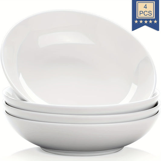 4pcs 24oz Porcelain Pasta Bowls Microwave & Dishwasher Safe