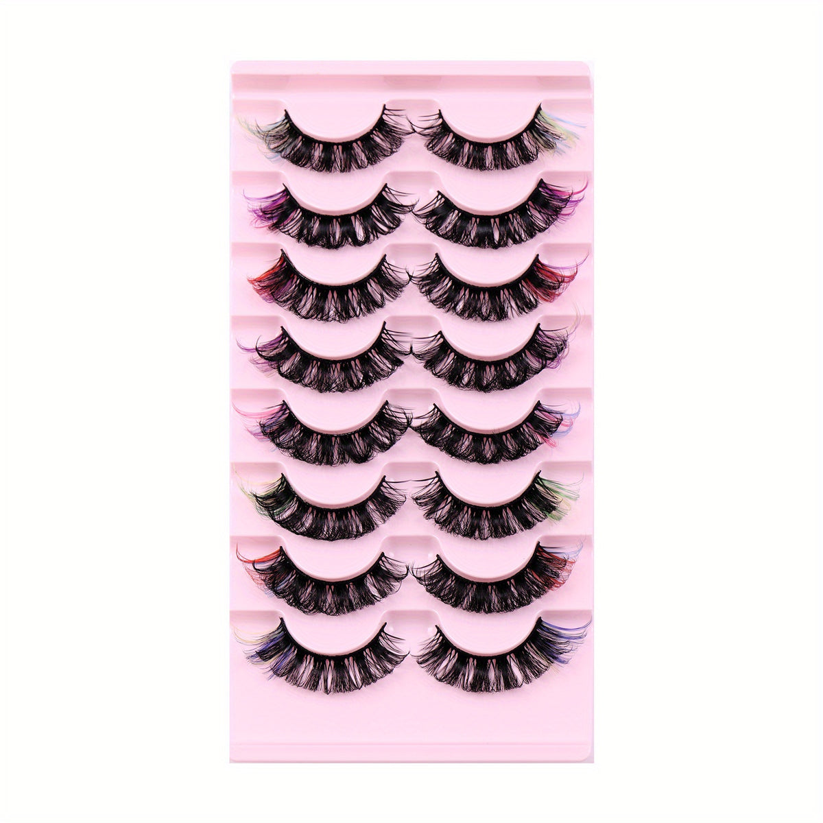 Colored False Eyelashes D Curl Mink Lashes Natural Look Fluffy Eyelashes