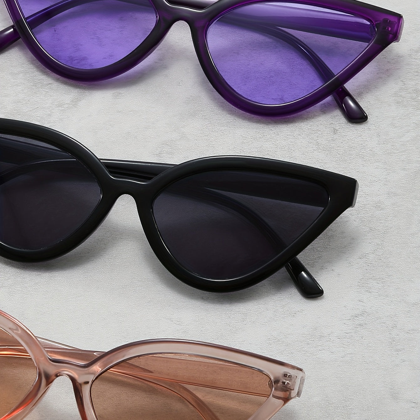 3 Pairs Cat Eye Sunglasses Women Retro Summer Outdoor Shades