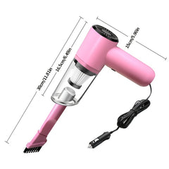 Pink Vehicle Vacuum Cleaner High Power Wet Dry Cleaning Portable Mini Handheld