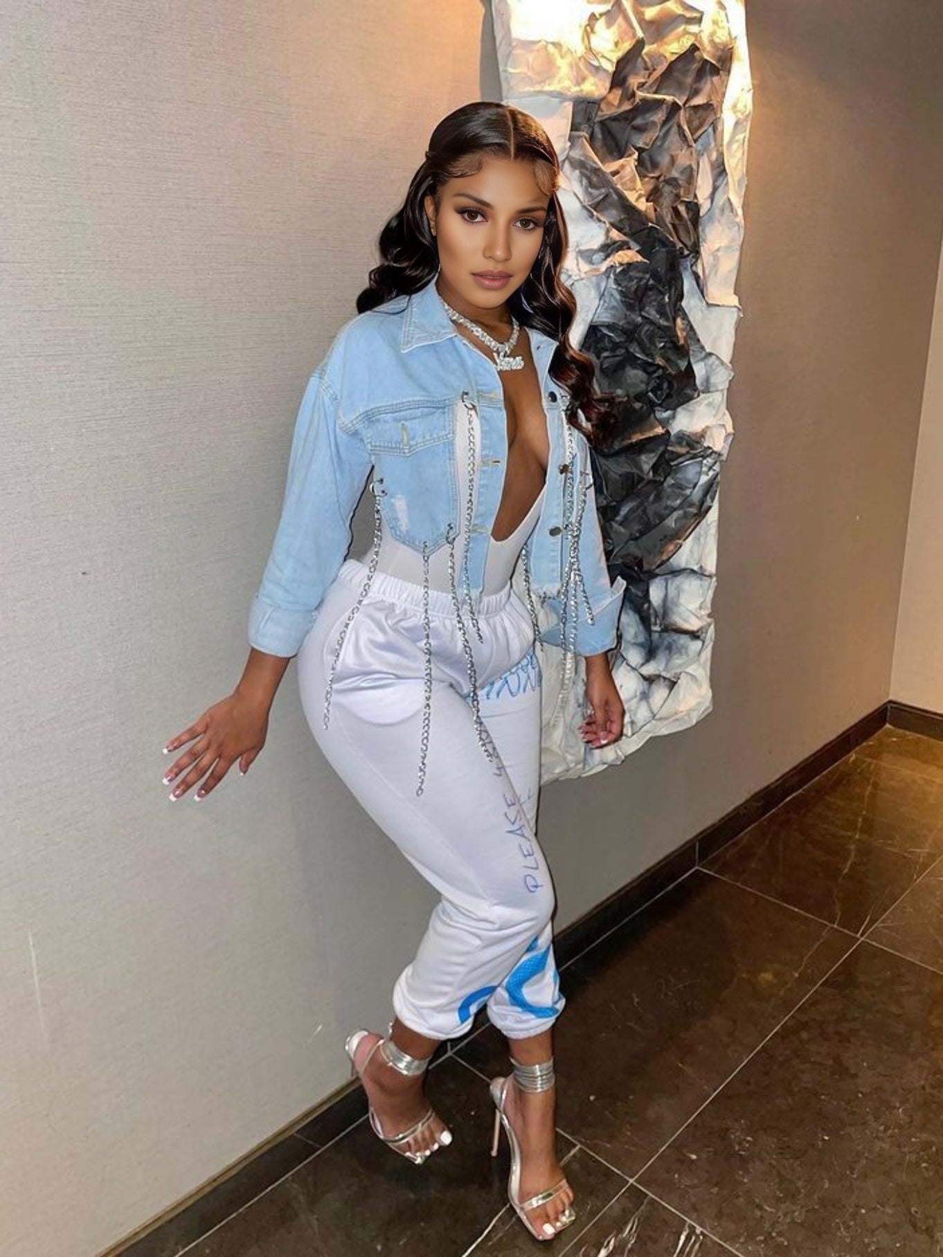 Tassel Backless Denim Jacket