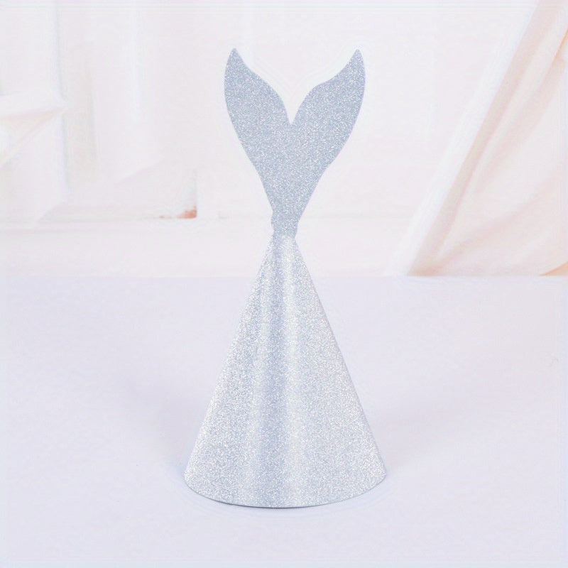 10pcs Glitter Birthday Hat Paper Party Hats Cone Hats Solid Art Craft Caps
