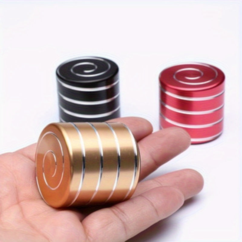 Vibrating Rotating Desk Toy Fidget Spinner Red & Golden Metallic