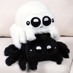 2pcs Plush Spider Toy Soft Polyester Prank Prop Halloween Decor