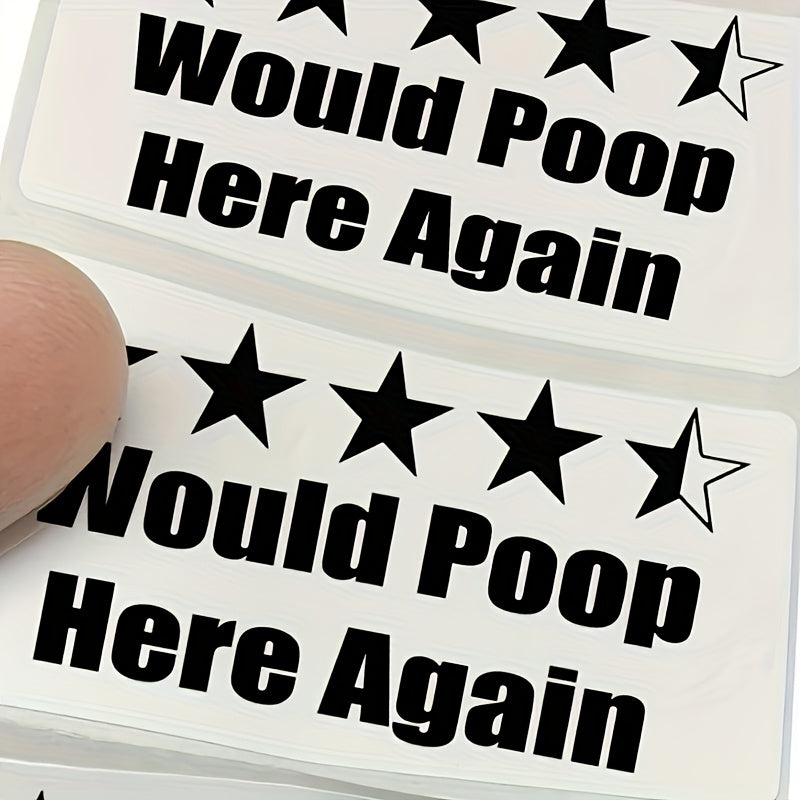 10pcs Would Poop Here Again Prank Stickers
