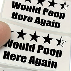 10pcs Would Poop Here Again Prank Stickers