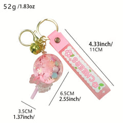Acrylic Lollipop Drift Bottle Keychain For Men Couple Bag Pendant Key Chain